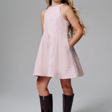 Esra Daisy Boucle Mini Dress | Pink