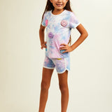 Sloane Smiley Tie Dye Top And Shorts Set | Multi