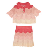 Portofino Crochet Top And Skirt Set | Pink