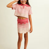 Portofino Crochet Top And Skirt Set | Pink