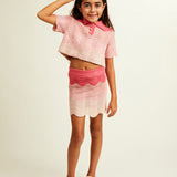 Portofino Crochet Top And Skirt Set | Pink