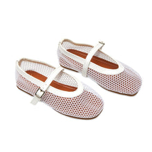 Load image into Gallery viewer, Lala Mesh Flats | White
