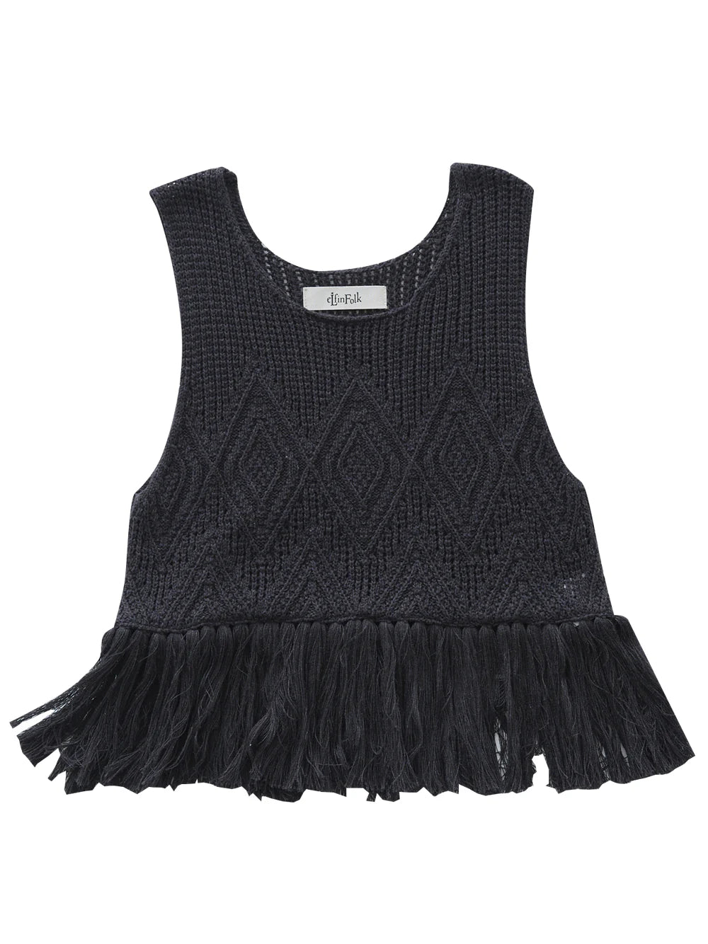 Lacework Knit Top | Faded Black