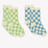 Checkerboard Socks|Blue/Green