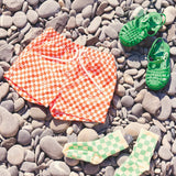 Checkerboard Socks|Blue/Green