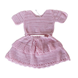 Baby Pink Crochet Top & Skirt