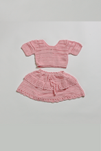 Load image into Gallery viewer, Baby Pink Crochet Top &amp; Skirt
