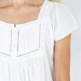 Mini Nicole Short Sleeve Dress | White