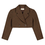 Nora Cropped Blazer| Brown Melange