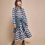 Gingham Maxi Skirt | Navy