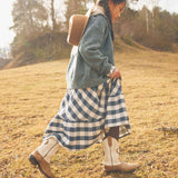 Gingham Maxi Skirt | Navy