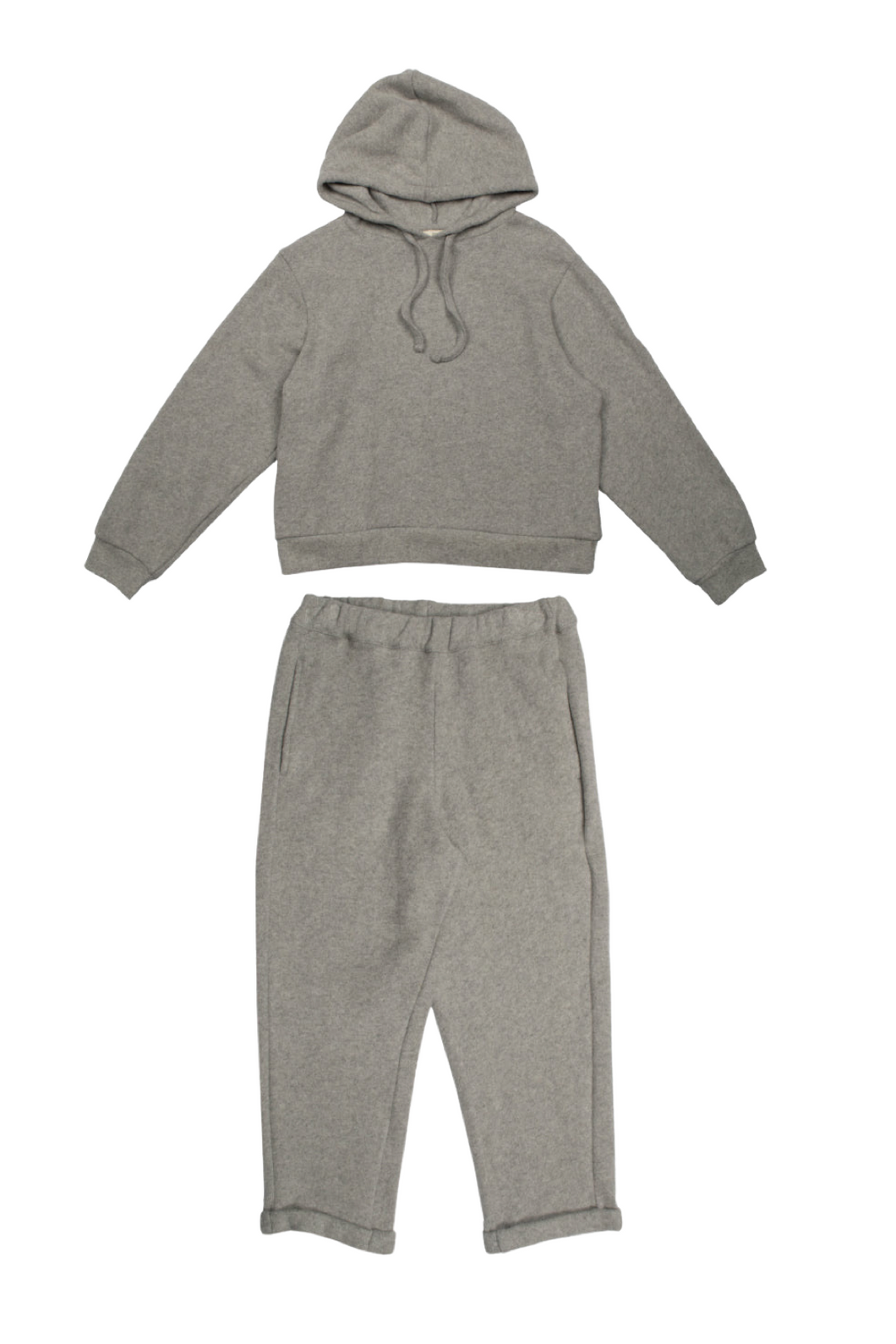 Grey Knit Hoodie Set