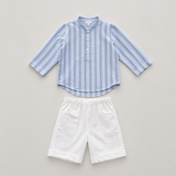 Adamo Linen Stripe Shirt | Blue