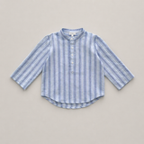 Adamo Linen Stripe Shirt | Blue