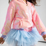 Pretty in Pink Unicorn Sequin Bomber