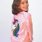 Pretty in Pink Unicorn Sequin Bomber