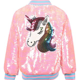 Pretty in Pink Unicorn Sequin Bomber