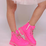 Hot Pink Crystal Boots