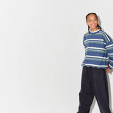 Bubble Sweatshirt - Vintage Indigo Stripe Fleece