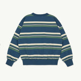 Bubble Sweatshirt - Vintage Indigo Stripe Fleece