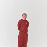 Crew Sweatshirt & Lounge Pant| Burgandy Fleece