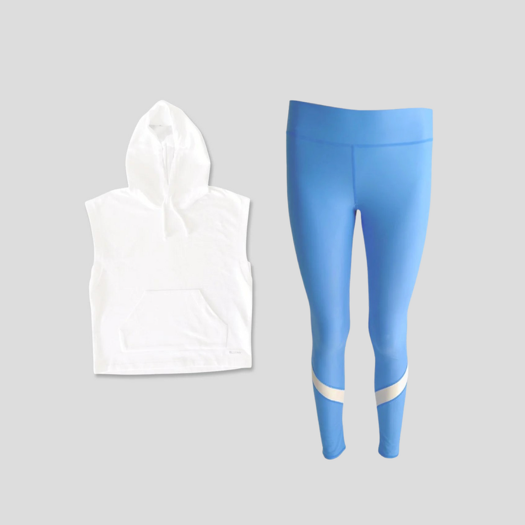 Azure Blue Bliss Hoodie and Leggings Set