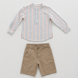 Shirt & Short Set | Ceramic Stripe/Sand