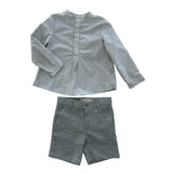 Blue Striped Shirt & Short Set | Blue