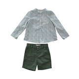 Green Oxford Shirt & Short Set | Green
