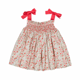 Sariette Smocked Blouse | Cherry Red Print