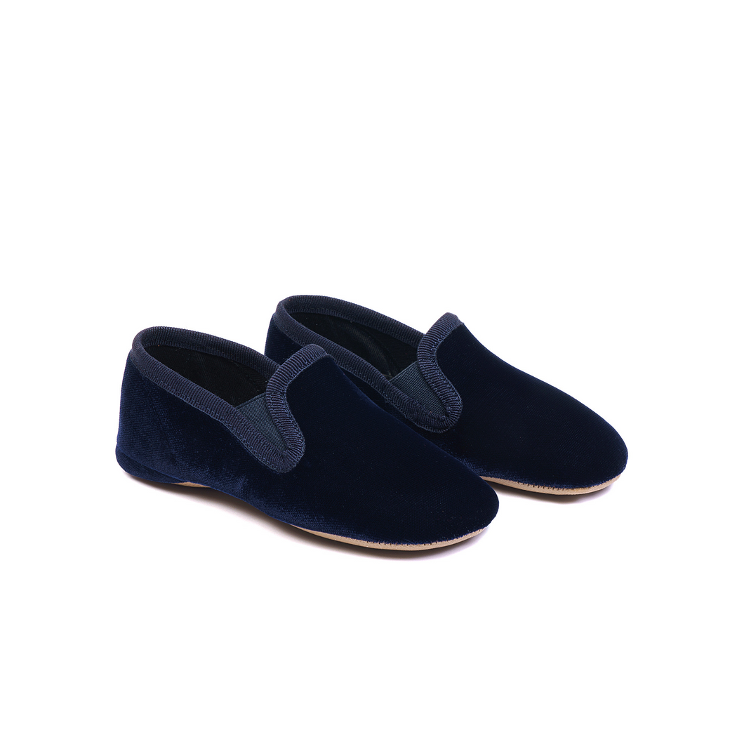 Pepe Navy Velvet Slip On Shoes