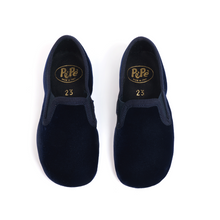 Load image into Gallery viewer, Pepe Navy Velvet Slip On Shoes
