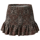 Smocked Skirt | Brown Bandana
