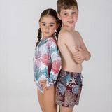 Swim Shorts | Burgundy Corals