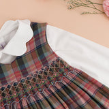 Carmelle Pinafore Dress | Pink Aurora Tartan
