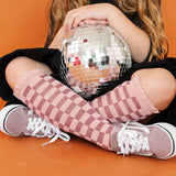 Checkered Lace Top Knee High Socks