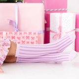 Striped Scalloped Knee High Socks