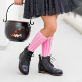 Striped Scalloped Knee High Socks