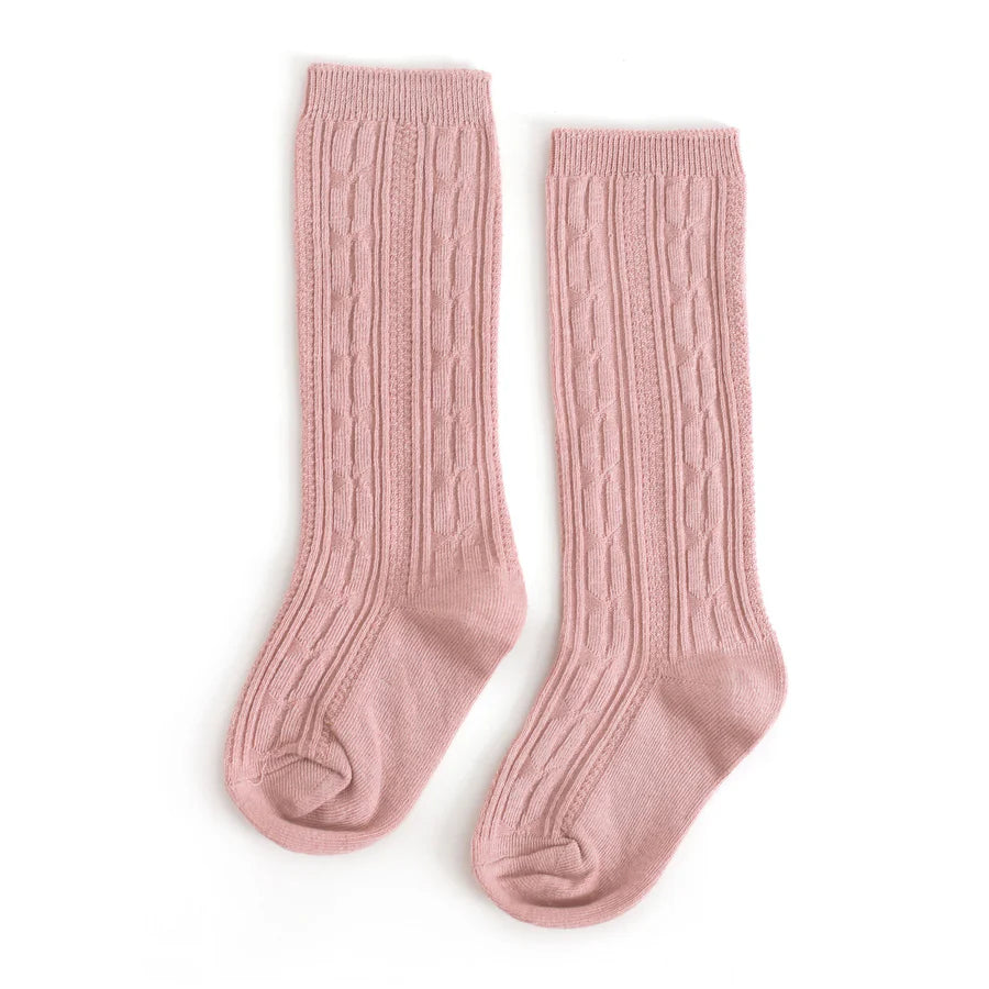 Cable Knit Knee High Socks