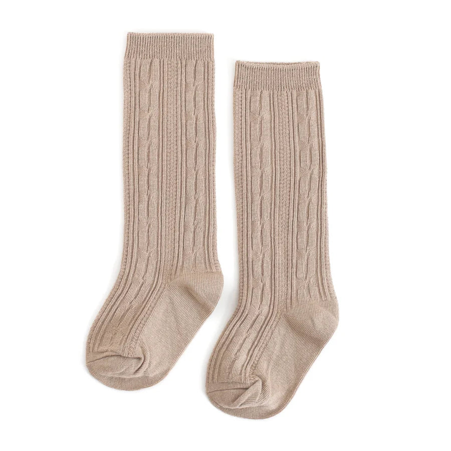 Cable Knit Knee High Socks