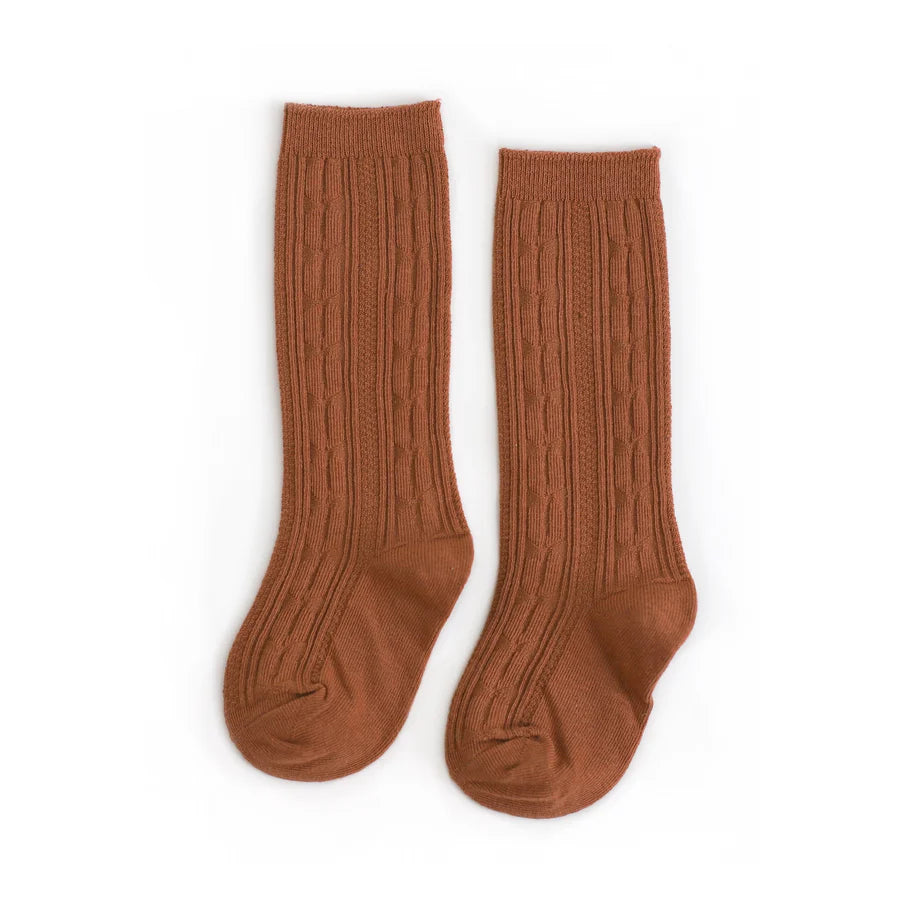 Cable Knit Knee High Socks