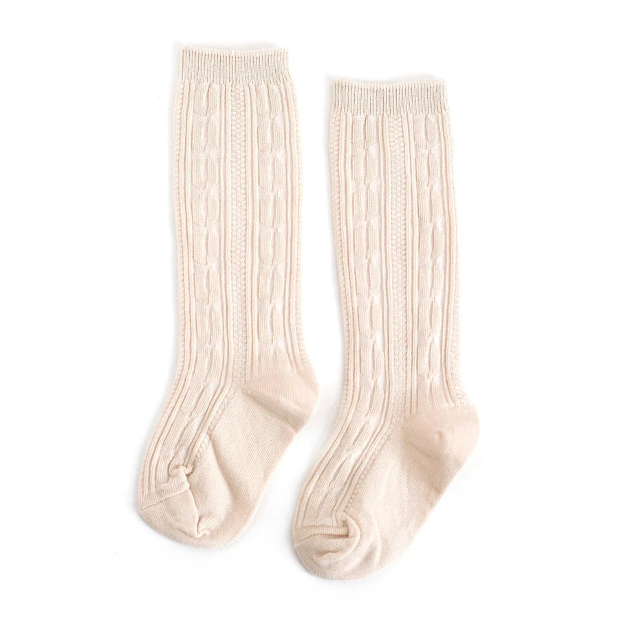 Cable Knit Knee High Socks