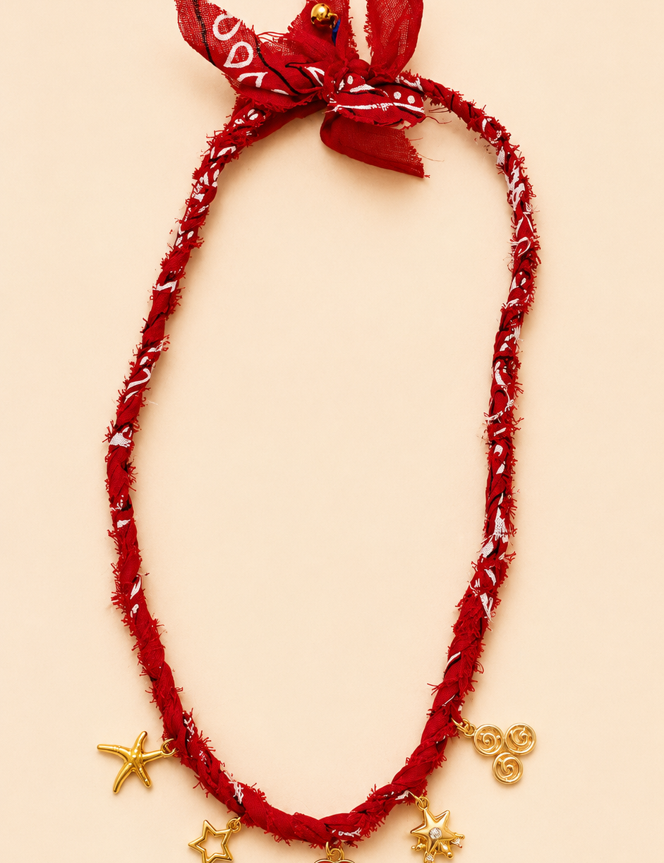 Bandana Necklace with Charms