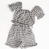 Gingham Frill Top & Short Set