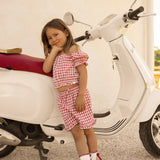 Gingham Frill Top & Short Set