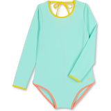 Kim Turquoise Long Sleeve Swimsuit
