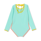 Kim Turquoise Long Sleeve Swimsuit