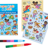 Mini Traveler Coloring & Activity Kit - Super Kids & Pets