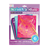 Scratch and shine foil scratch art kit - Geometric animals
