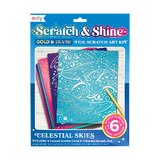 Scratch and Shine Foil Scratch Art Kit - Celestial Skies